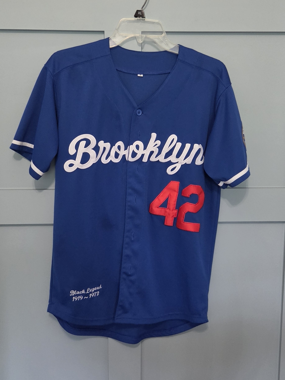 Brooklyn '42' Blue Adult Baseball Jersey, Sime Small